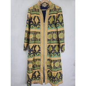 Vintage Malcolm Starr Mod Gold Lamé Brocade Coat 1960’s Women Size 10